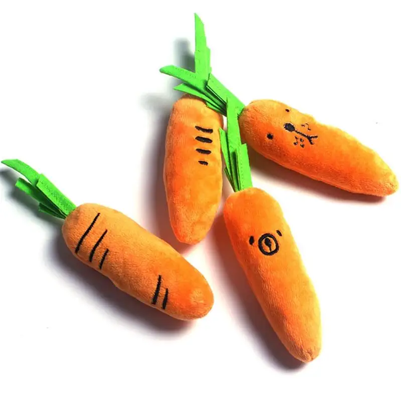 Legendog 1pc Plush Carrot Shape Cat Toy Interactive Funny Soft Bite Resistant Dog Chewing Toy Pet Accessories Pet Supplies
