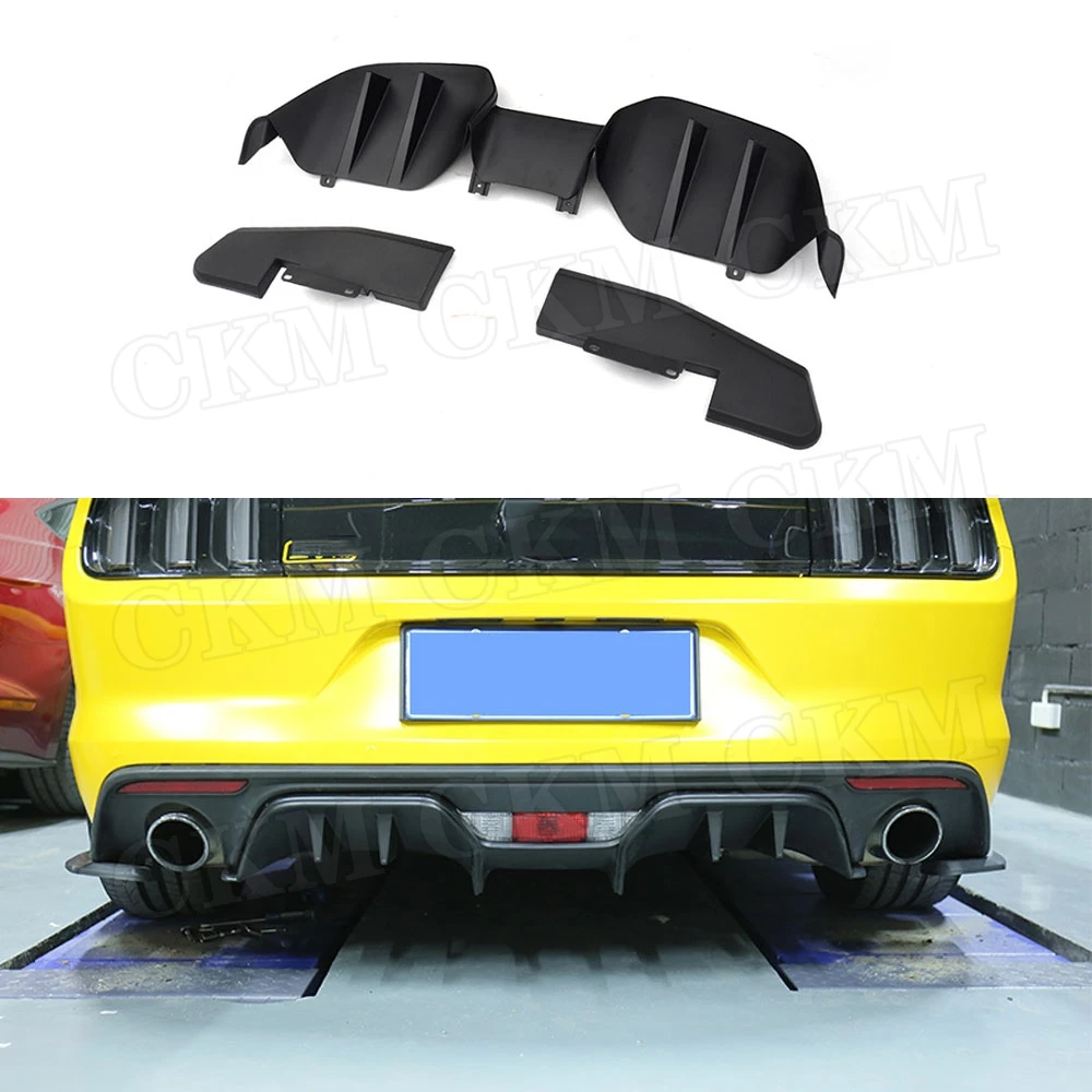 Черный задний диффузор для губ из углеродного волокна/полипропилена спойлер