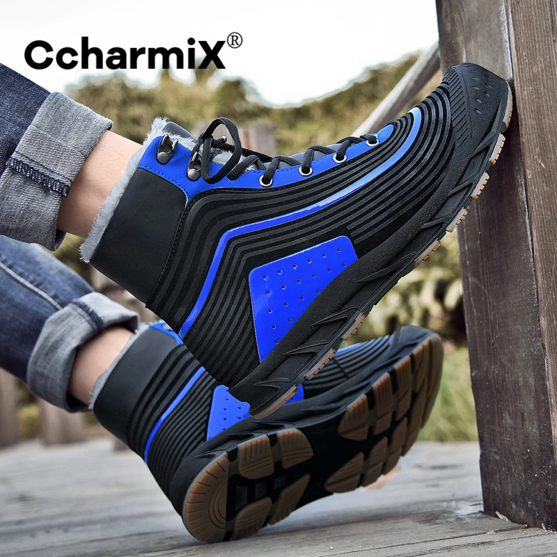 CcharmiX новые зимние ботинки с мехом для мужчин очень теплые размеры 39 ~ 47 мужская