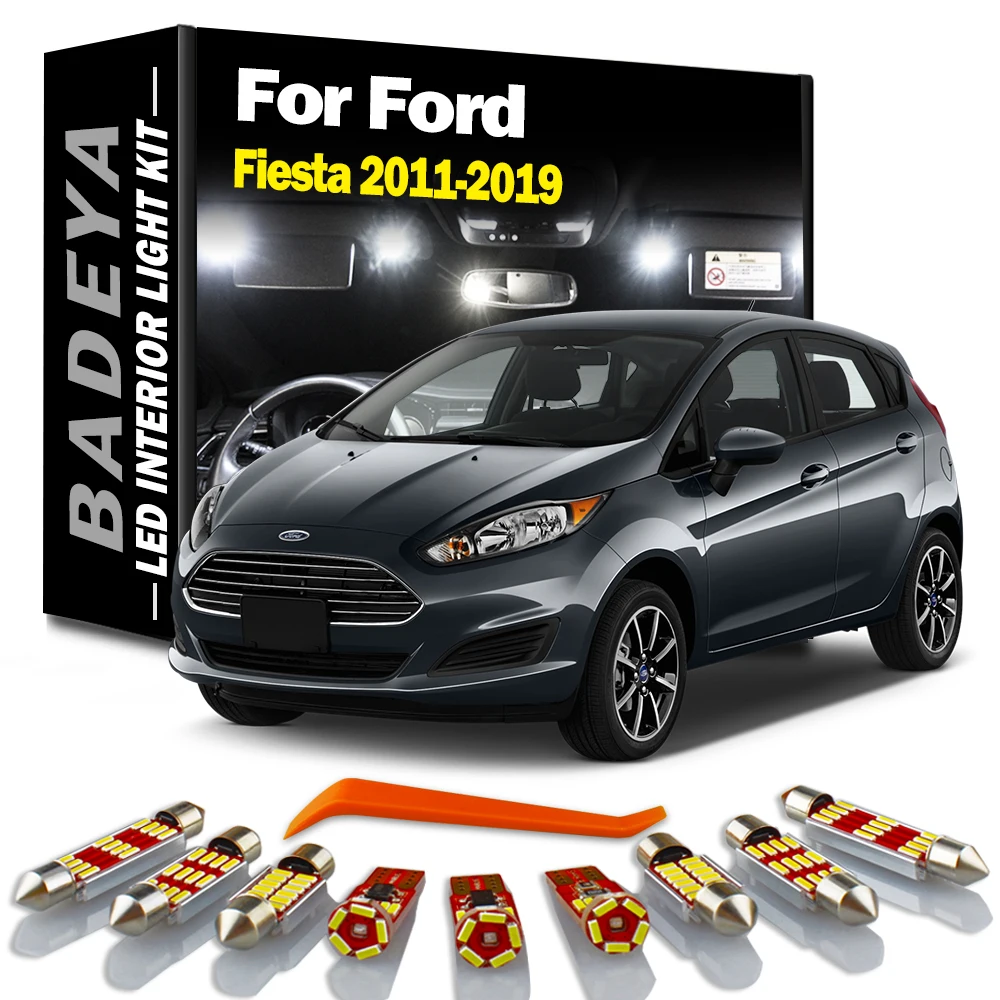 BADEYA-bombillas Led Canbus para Interior de coche, Kit de luz de maletero de lectura, mapa de cúpula, sin Error, para Ford Fiesta 2011-2015 2016 2017 2018 2019