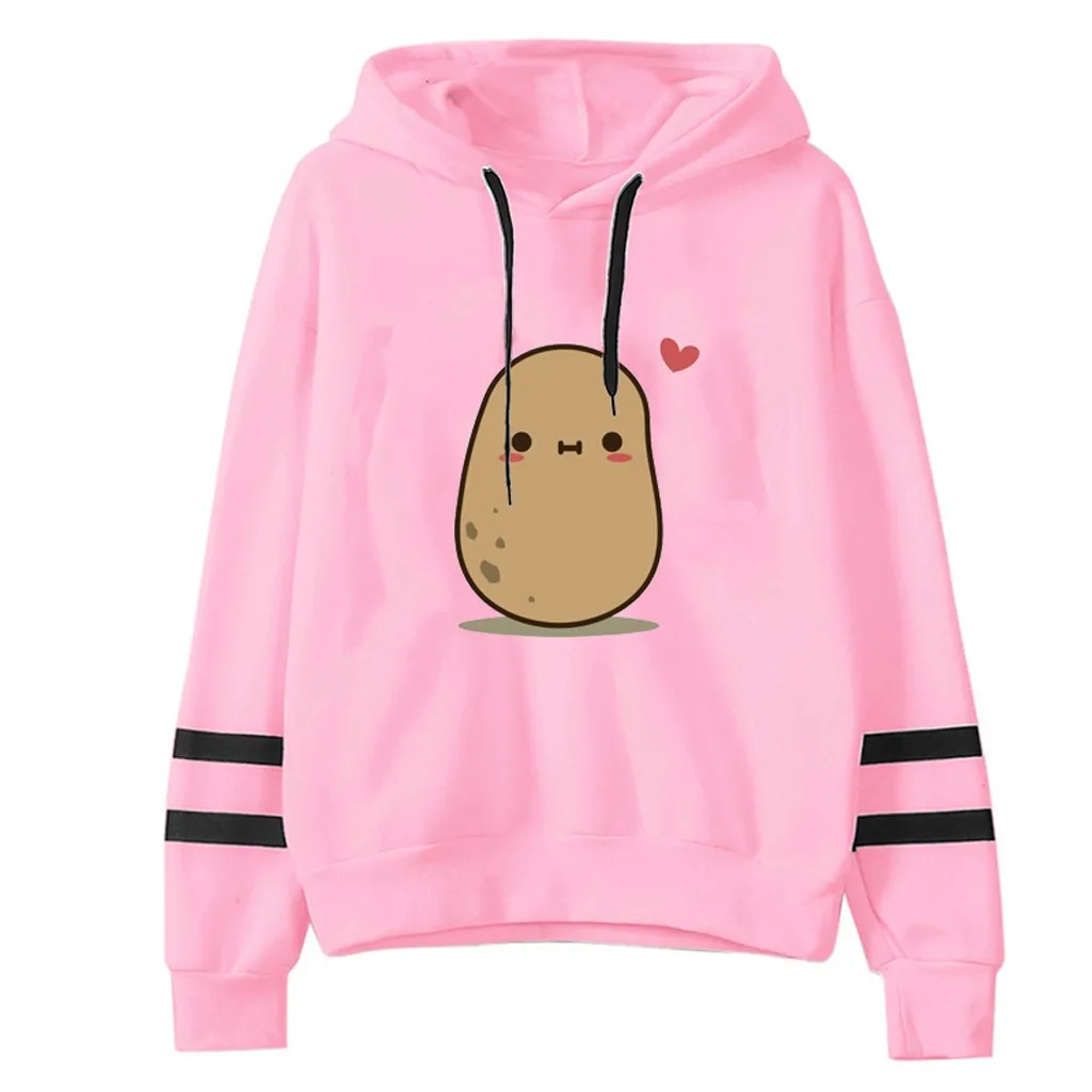 Модная розовая толстовка с капюшоном женская Свободная Повседневная Толстовка