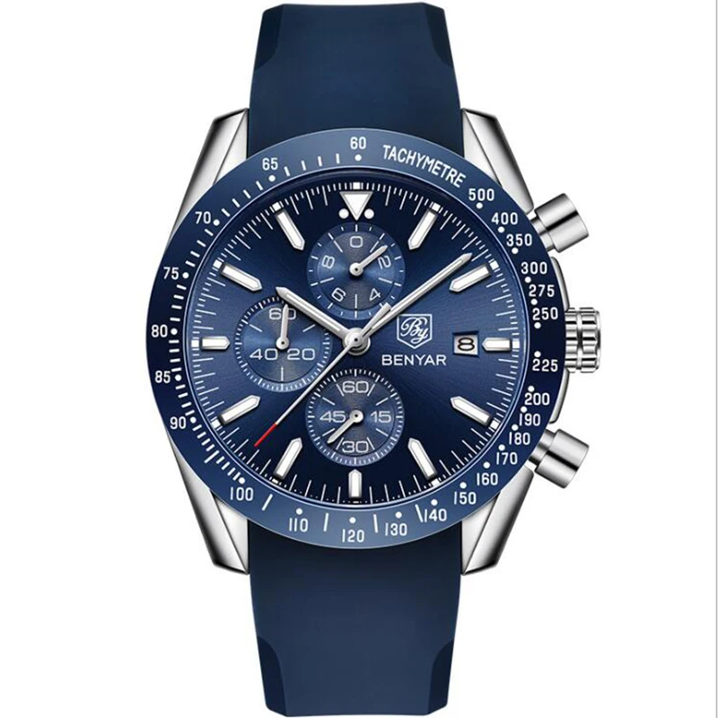 

Men Watches Brand Luxury Silicone Strap Waterproof Sport Quartz Chronograph Military Watch Men Clock Relogio Masculino