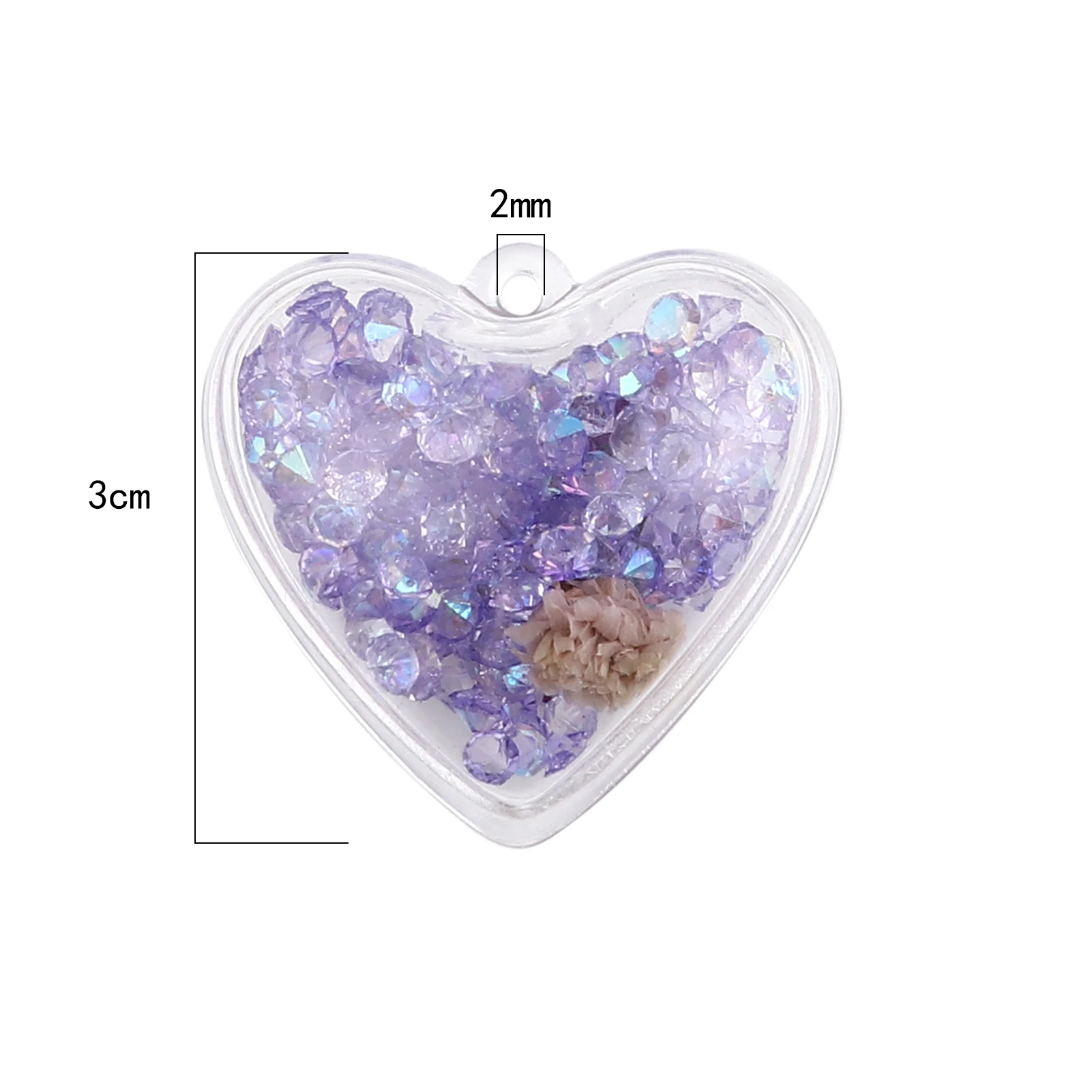 

Doreen Box Creative Resin Pendants Heart Dried Flower Multicolor Charms Pendants for DIY Necklace for Women Gifts 3x2.9cm 5PCs