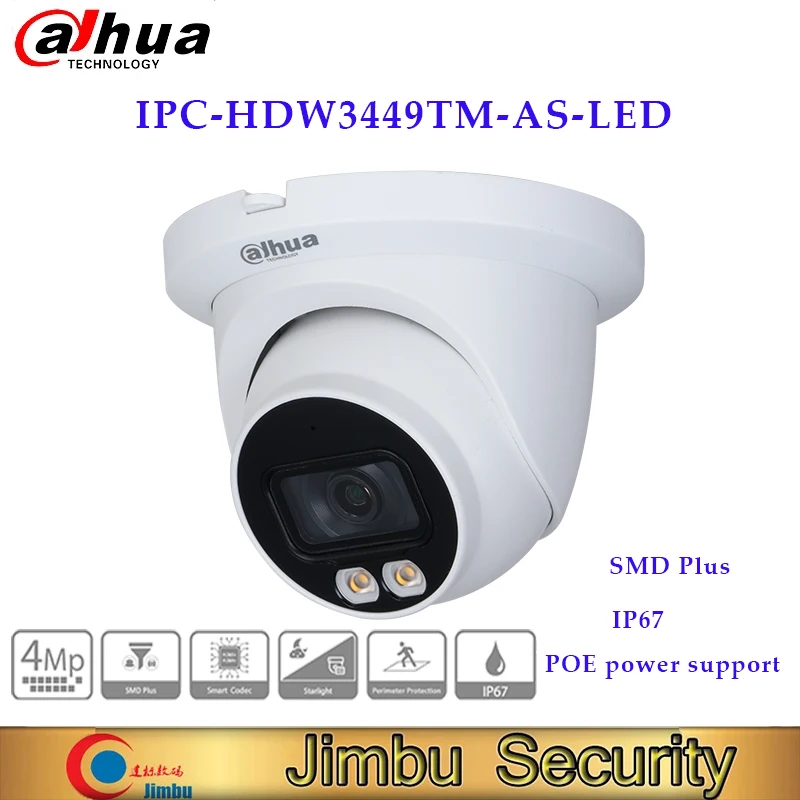 

IPC-HDW3449TM-AS-LED 4MP WDR IR Eyeball WizMind Network Camera Dahua Built-in MIC Security Camera home security camera AI webcam