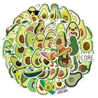 50pcs cartoon avocado stickers for notebooks stationery laptop green cute sticker aesthetic scrapbooking material craft supplies