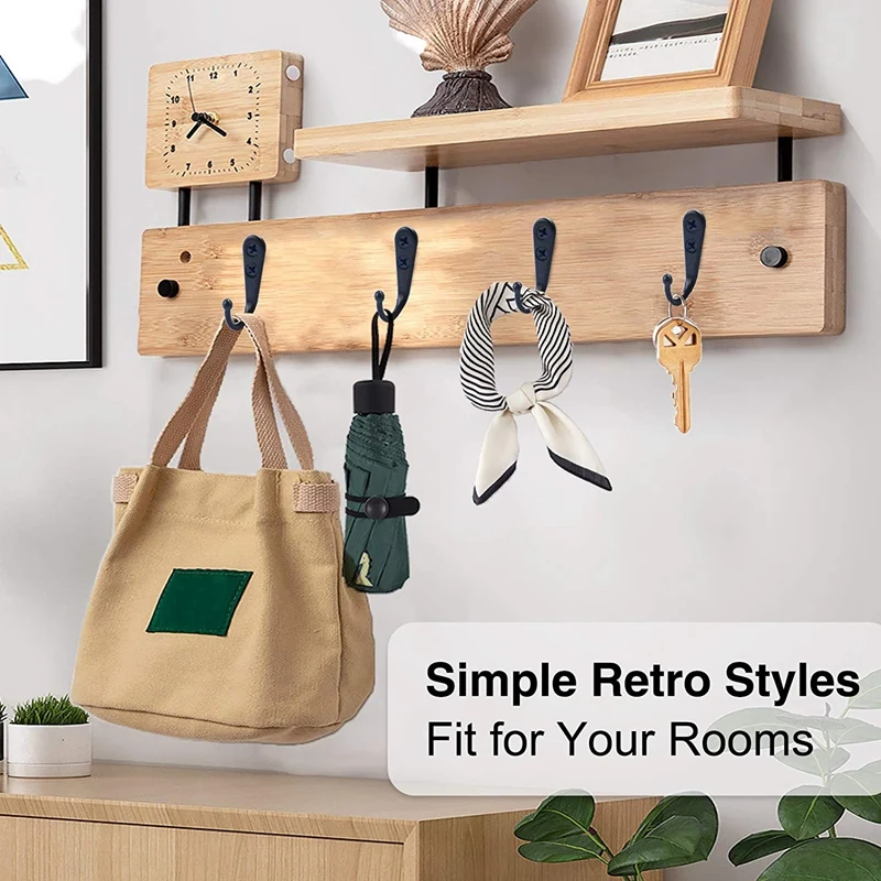 

14 PCS Wall Mounted Hooks Coat Hooks Door Robe Hook for Hanging Towel Hat Key Cup Single Metal Hook for Bedroom