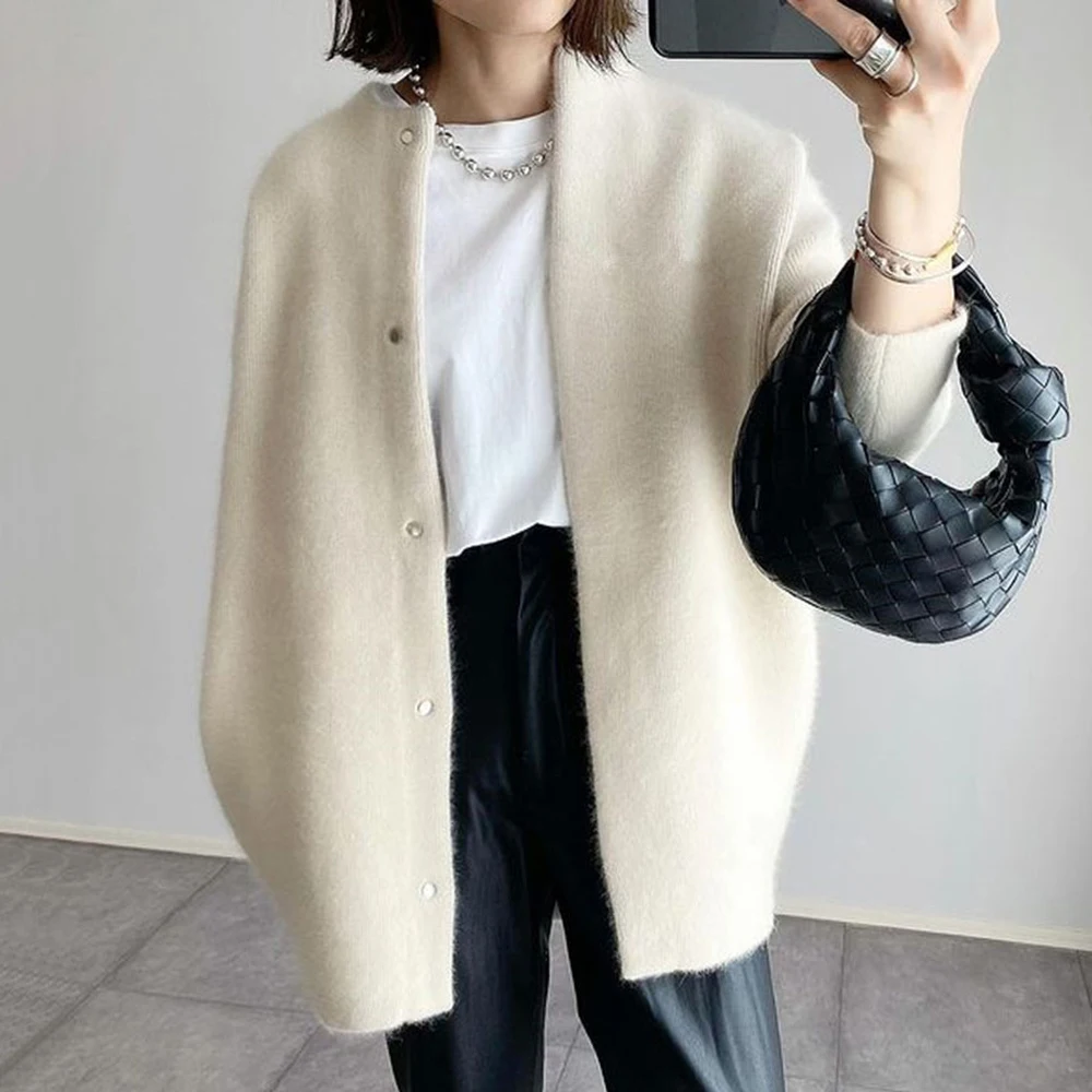 

2021 Fashion Fall Women Sweater Coat Solid Simplicity Single-Breasted Winter Wool Cardigan Korean Style Female Jacket Hot Sale