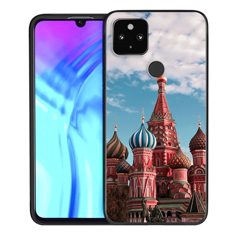 

Russia National Flag Shockproof Cover for Google Pixel 5 4 4a XL 5G Black TPU Soft Phone Case