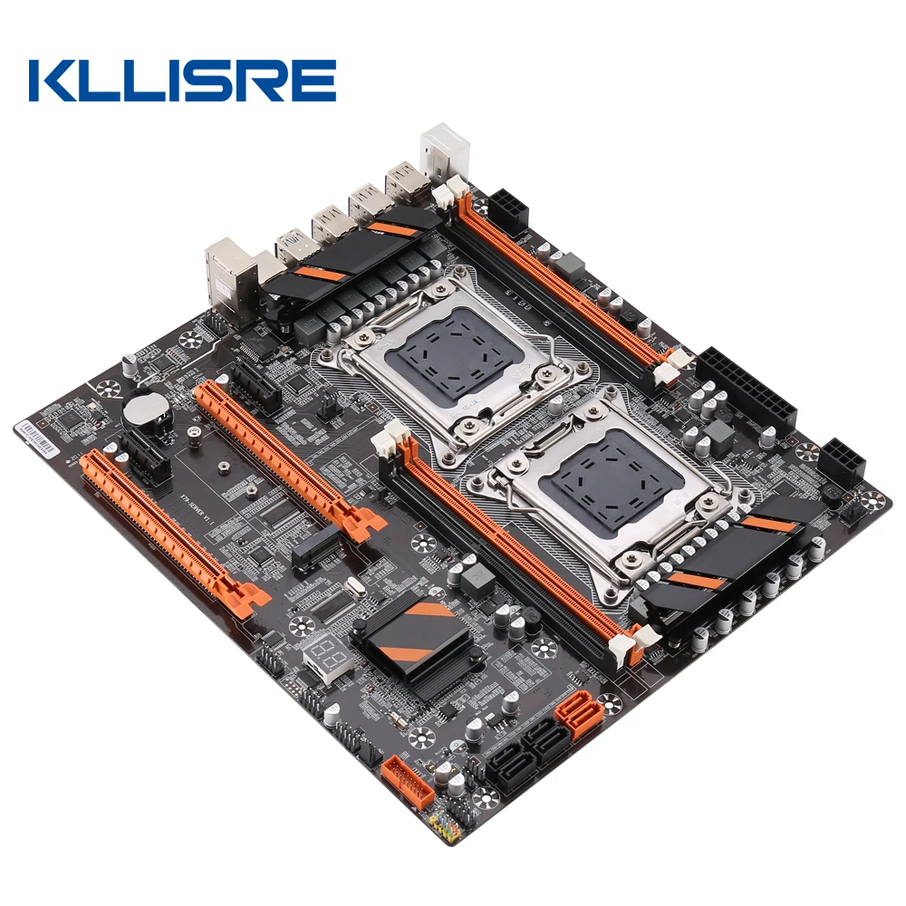 Материнская плата Kllisre X79 с двумя CPU материнская LGA 2011 USB3.0 SATA3 PCI E 3 0 16X NVME M.2 SSD