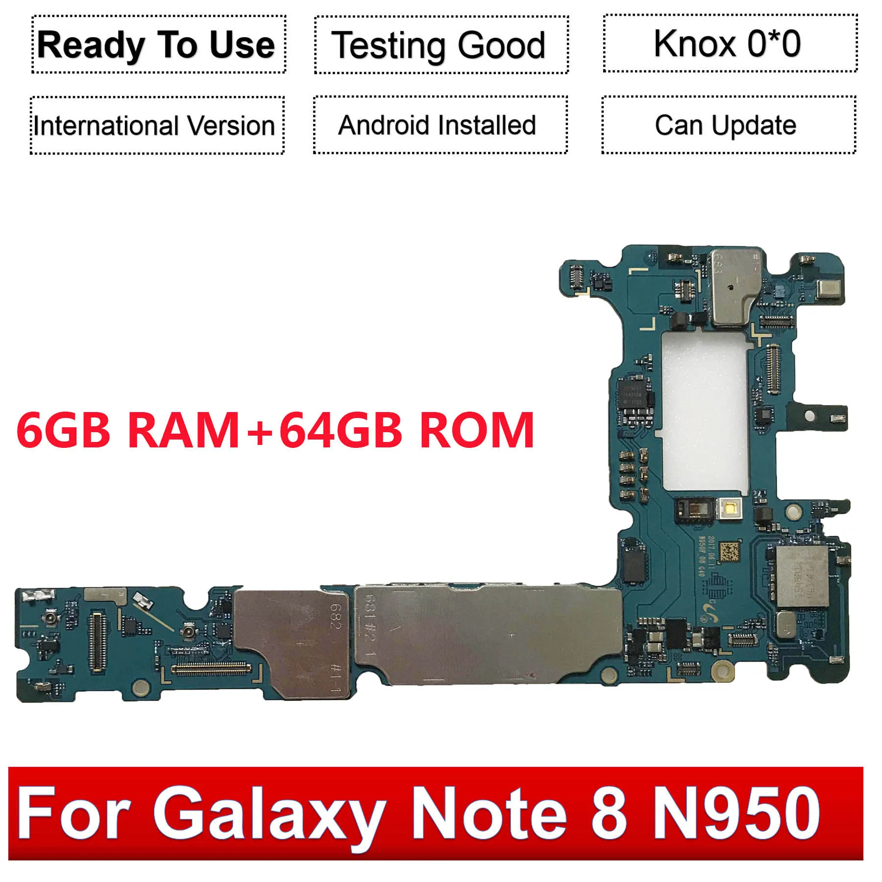 Оригинальная материнская плата для Samsung Galaxy Note 8 N950FD N950F N950U разблокированная 64 Гб