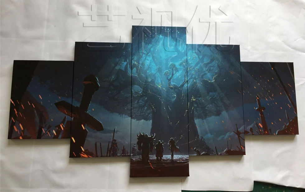 5 шт. World of Warcraft Декор Картина Битва за Азерот подход к Teldrassil игра алмазов картина