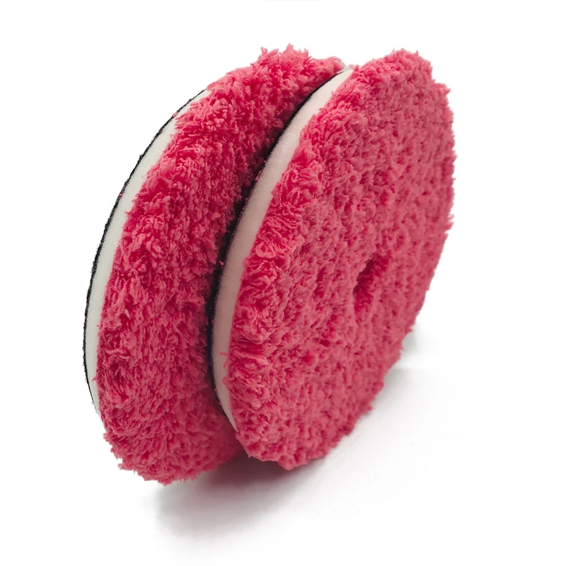 2PCS Car Polishing Pad Microfiber Buffing Removing Wax Buffer Kit Replaceable Disk For Polisher 6 inch Red|Полировальные