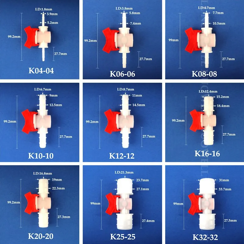 Пластиковый шаровой клапан 50 ~ 1 шт. 4 32 мм равномерный диаметр переключатель труб