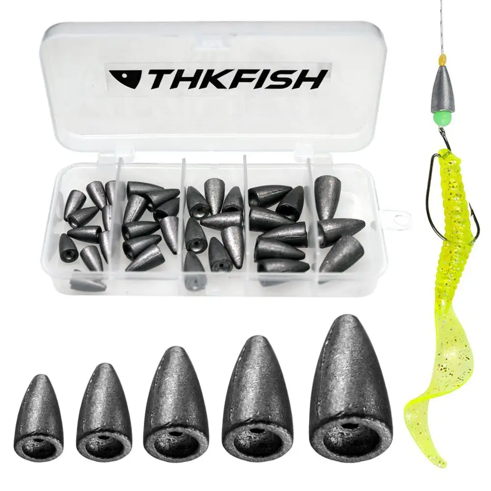 

35pcs/box Fishing Weight Sinkers Bullet Lead Fishing Sinkers Texas Rig Soft Worm Fishing Accessories 3.5g 5g 7g 10g 14g