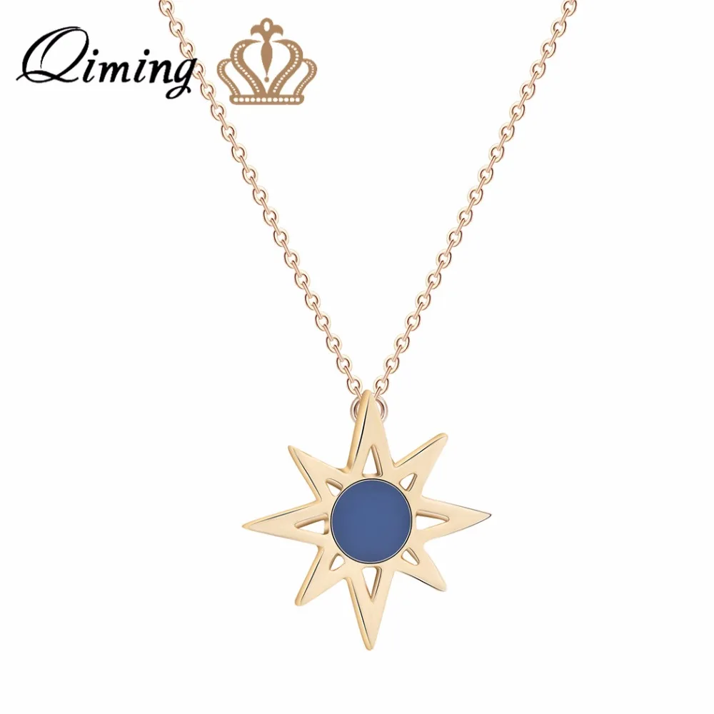 QIMING взорваться стрелы для мужчин колье ожерелье синего цвета в винтажном стиле