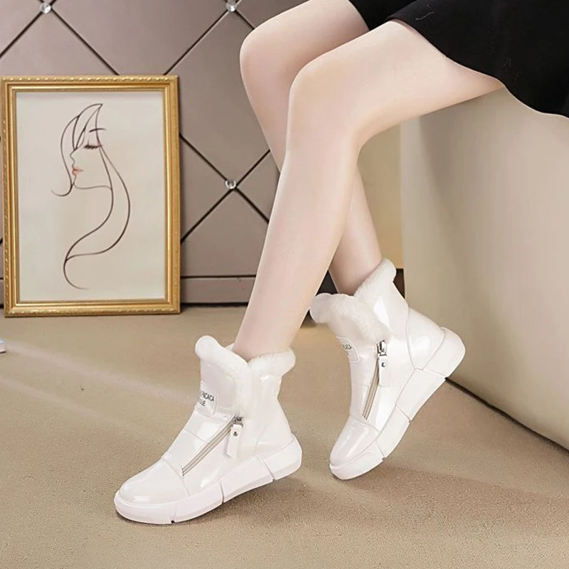 

Women'S Boots Winter New Warm Cotton Shoes Plush Waterproof Plus Velvet Short Boots Outdoor Warm Snow Boots Botas De Mujer