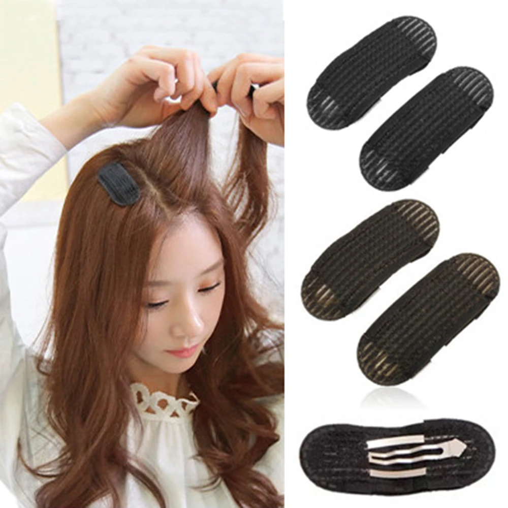 

2Pcs/set Breathable Bangs Mat Hair Clips Black Coffee Princess Hair Tool Bump It Up Volume Base Hair Inserts Invisible Hair Pins