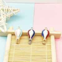 10pcs metal enamel romatic hot air balloon charms gold tone 1022mm pendant for diy bracelet earring jewelry making accessories
