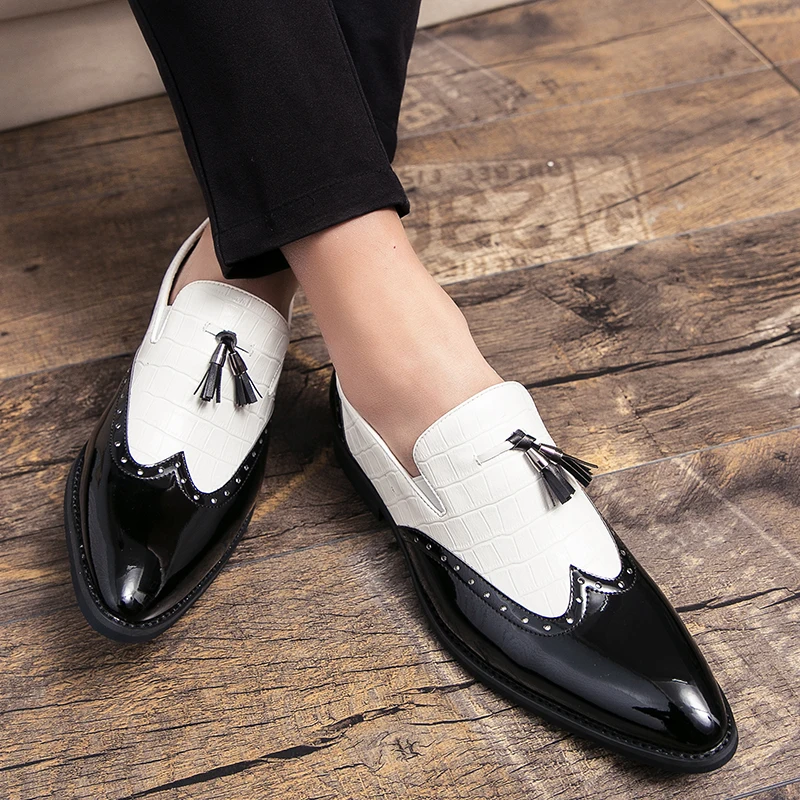 Туфли мужские с бахромой повседневные Мокасины дышащие без застежки лоферы в