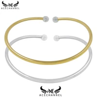 goldsilver color polished stainless steel flexible choker necklace feshion collar torque woman jewelry