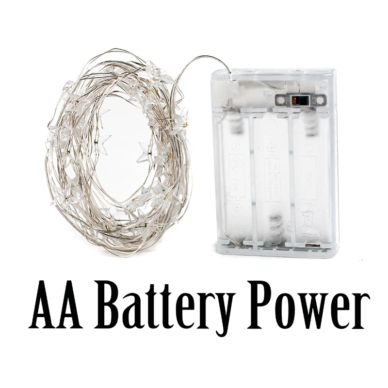 Светодиодный 60 Звездный Сказочный светильник с батареей на 10 футов длинный