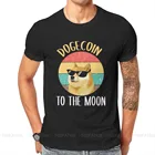 Классическая мужская футболка с принтом Биткоин, криптовалюты, догкоин до Луны, Крипто-монет, Классические мужские топы, футболка большого размера из хлопка с круглым вырезом