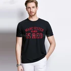 Мужская хлопковая футболка с круглым вырезом, Красная футболка с надписью на английском языке, 2019