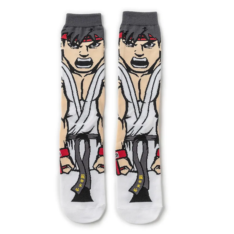 SP821 1 Pair Funny Cartoon Anime Socks Novelty Men Socks Women Breathable Horror Movies Cotton Happy Sock Gifts for Men