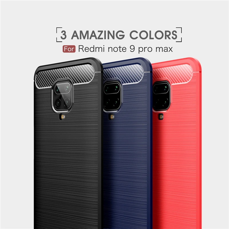 

Carbon Fiber Cover For Xiaomi Redmi Note 9S Case Xiaomi Redmi Note 9S 9 Pro Max Rubber Bumper Silicone Case For Redmi Note 9S