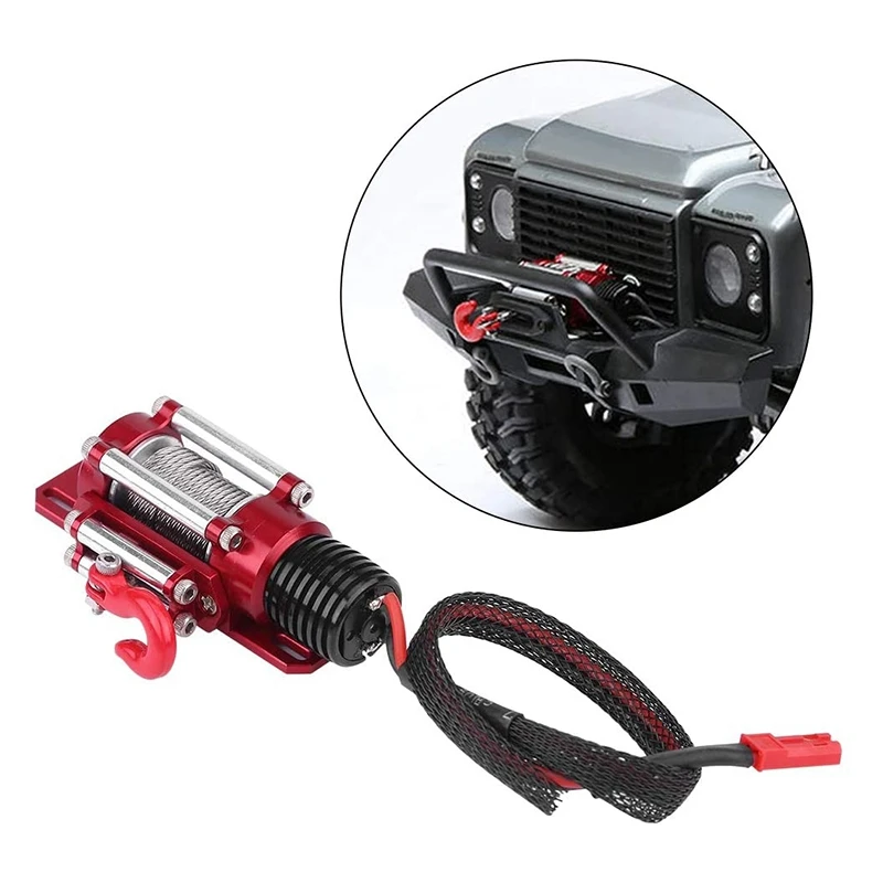 

RC Winch,1/10 RC Model Vehicle Crawler Car Metal Winch with Remote Controller for Traxxas/HSP/D90/SCX10 RC Crawler Car