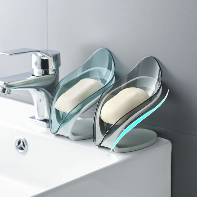 

Leaf shape Soap Holder Suction cup Nordic style Soap dish for bathroom Sponge drain rack Kithcen Bathroom supplies
