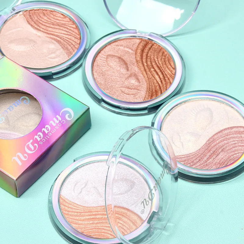CmaaDu Smile Face Double Colors Baking Highlighter Powder Concealer High Lighter & Body Makeup Repair Cosmetic | Красота и