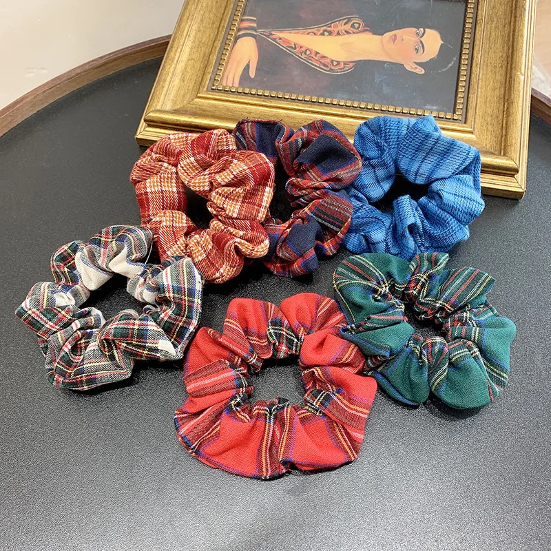 Женские резинки для волос с цветными блоками в полоску эластичные хвоста ободок