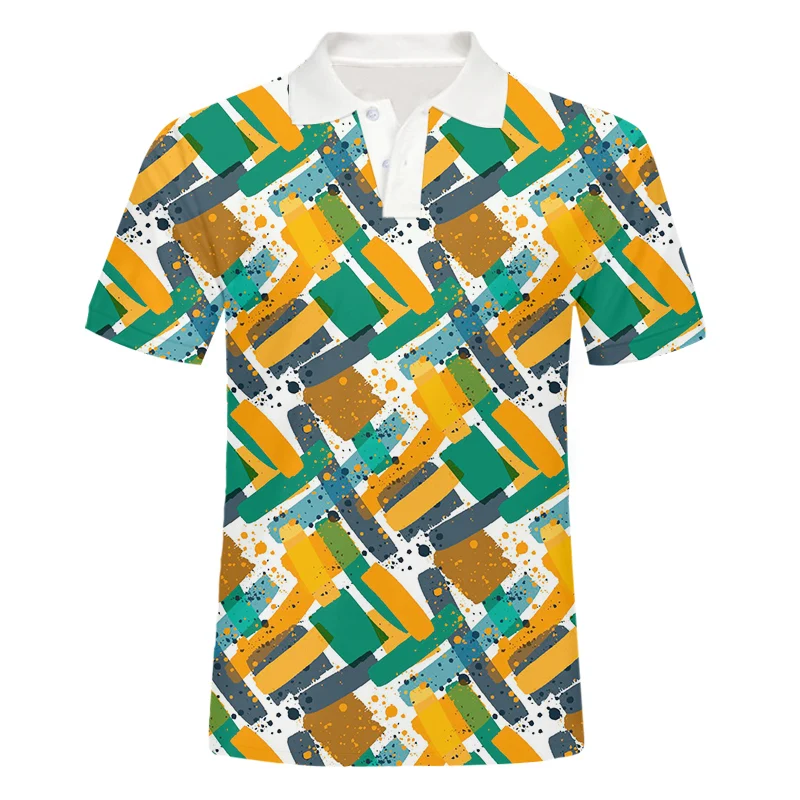 

IFPD EU Size New Fashion Polo T Shirts 3d Print Color Paint Pattern Polo Shirts Unisex Man/womans Short Sleeve Tops Hip Hop 6XL