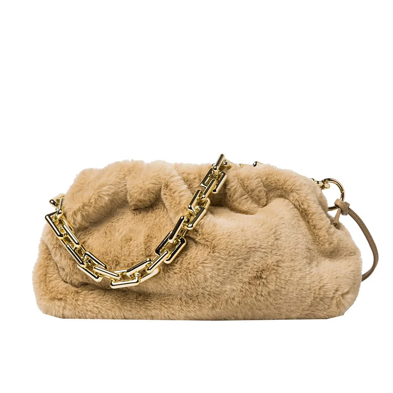 

Shoulder Bag 2021 New All-Match Trendy Plush Fold Cloud Bag Chain Underarm Bag Messenger Bag Female Purses And Handbags Bolsos