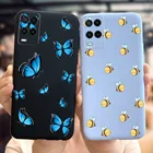 Высококачественный защитный чехол для OPPO A54 A74 чехол 2021 милые бабочки пчелы Карамельный цвет матовый чехол для телефона из мягкого ТПУ с рисунком чехол s для OPPOA54 54 74 OPPOA74 5G задняя крышка