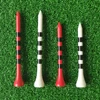 New golf tees 100pcs/pack Bamboo tee 2.76/3.27in 4 black stripes white black colours 7 times stronger than wooden tees dropship 4