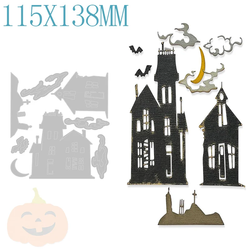 

Halloween House Metal Cutting Dies For DIY Cut Paper Craft Embossing Making Greeting Card Scrapbooking No Stamps