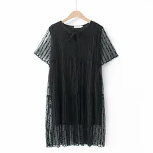 Robe d'été brodée à fleurs pour femmes, tenue Sexy décontractée, ample et fine, à col rond, pour la plage, grande taille, 2021  (3)