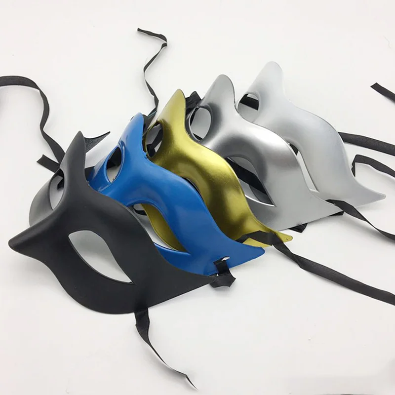 Однотонная пластиковая мужская маска для косплея маскарада танца бара карнавала