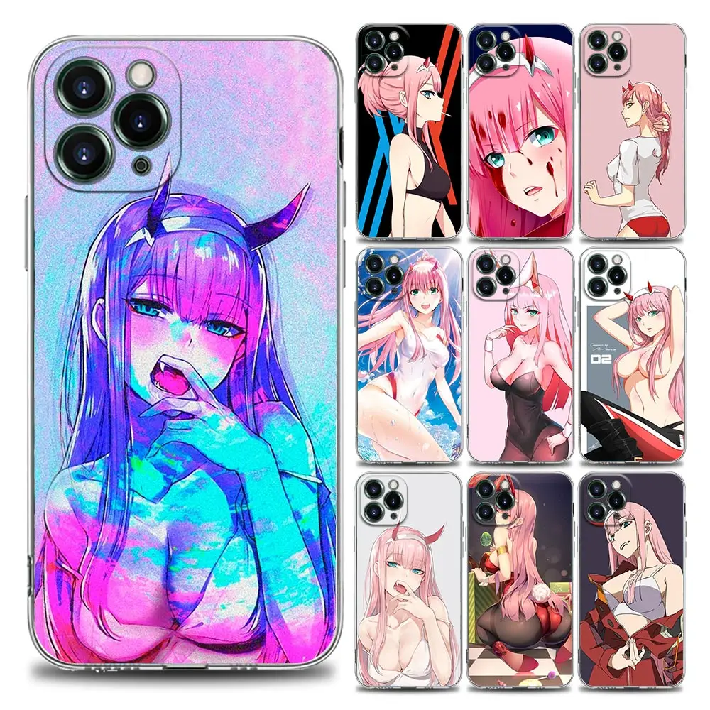 

MaiYaCa Zero Two Darling in the FranXX Clear Phone Case for iPhone 11 12 13 Pro Max 7 8 SE XR XS Max 5 5s 6 6s Plus Soft Silicon