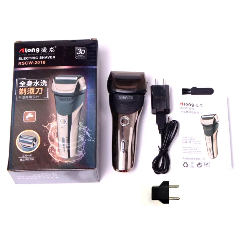2 Head Floating Washable Razor Beard Rotary Hair Trimmer Sideburns Shaving