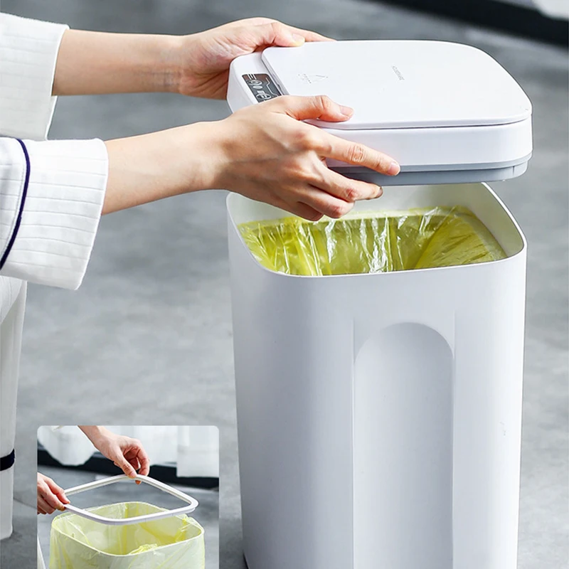 

Touchless Sensor Trash Can Square Garbage Bin for Kitchen Bathroom Automatic Induction Recycle Storage Trash Bucket Cubo Basura
