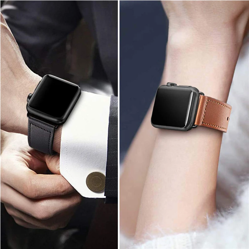 Ремешок из натуральной кожи для Apple Watch 3/2/1 series 42 мм 38 44 40 кожаный браслет iwatch 4 loop |