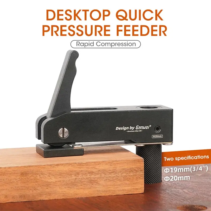 

Woodworking Desktop Hold Down Clamp Manual Aluminum Alloy Quick Press Plate 19/20MM Hole DIY Woodworking Machinery Presser