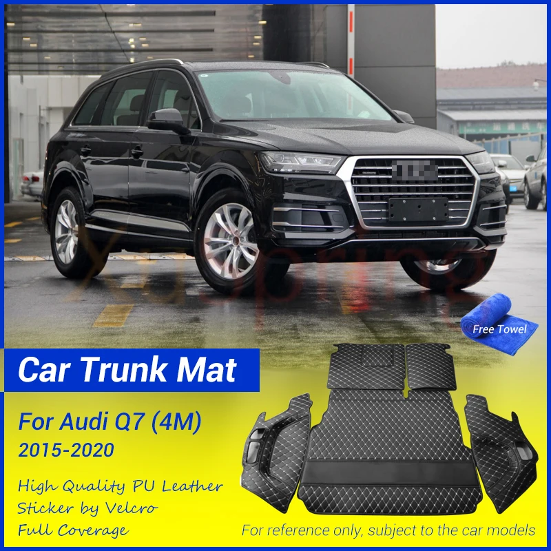 

XuSpring Car Trunk Mat Pad Durable Boot Carpets Cargo Liner Cover Protective Accessories for Audi Q7 2015-2020 4M