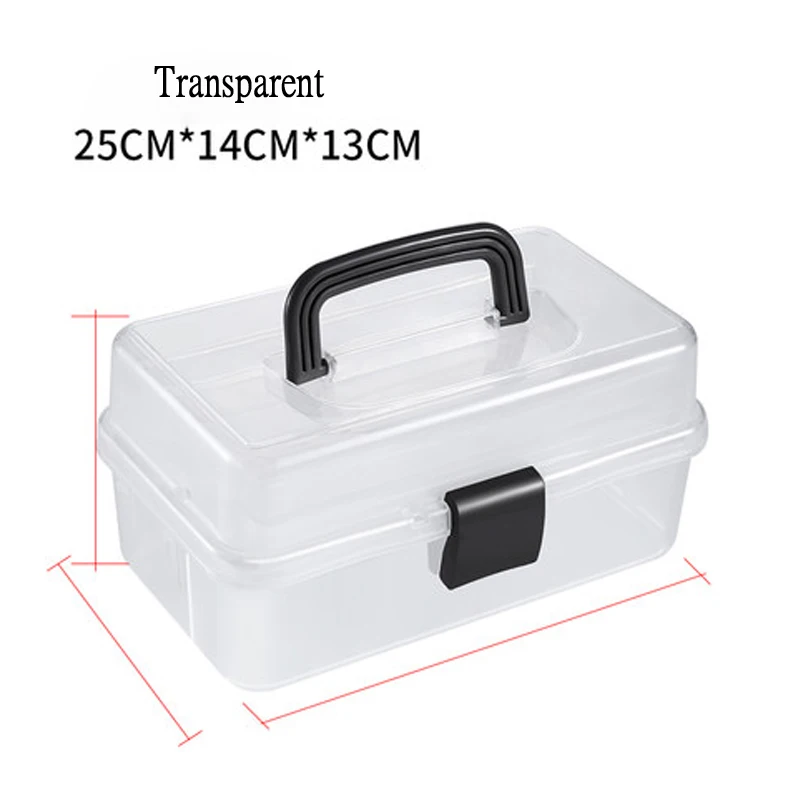 Transparent 1Pc Многофункциональная коробка для хранения, Настольный ящик для хранения, художественная коробка для инструментов, Детские Портативные Инструменты для начальной школы, бытовая коробка для хранения - Цвет: Transparent 1Pc