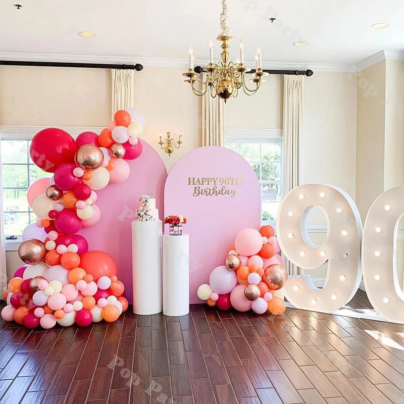 

146pcs Birthday Balloons Garland Kit Hot Baby Pink Balloon Arch Yellow Coral Rose Gold Globos Baby Shower Wedding Party Supplies