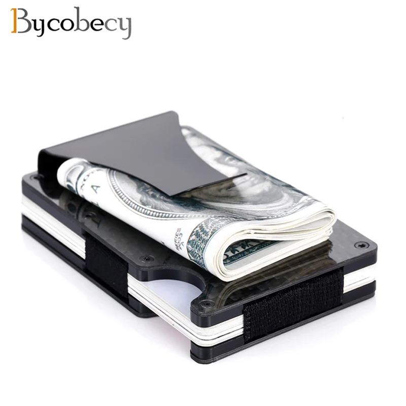Bycobecy минималистичный кошелек из углеродного волокна кредитный держатель для