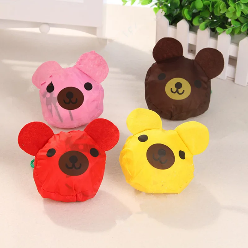 Random bear Тип Милая дорожная складная сумка для хранения продуктов Многоразовые Сумки для покупок с животными эко-сумка для покупок - Цвет: Random bear
